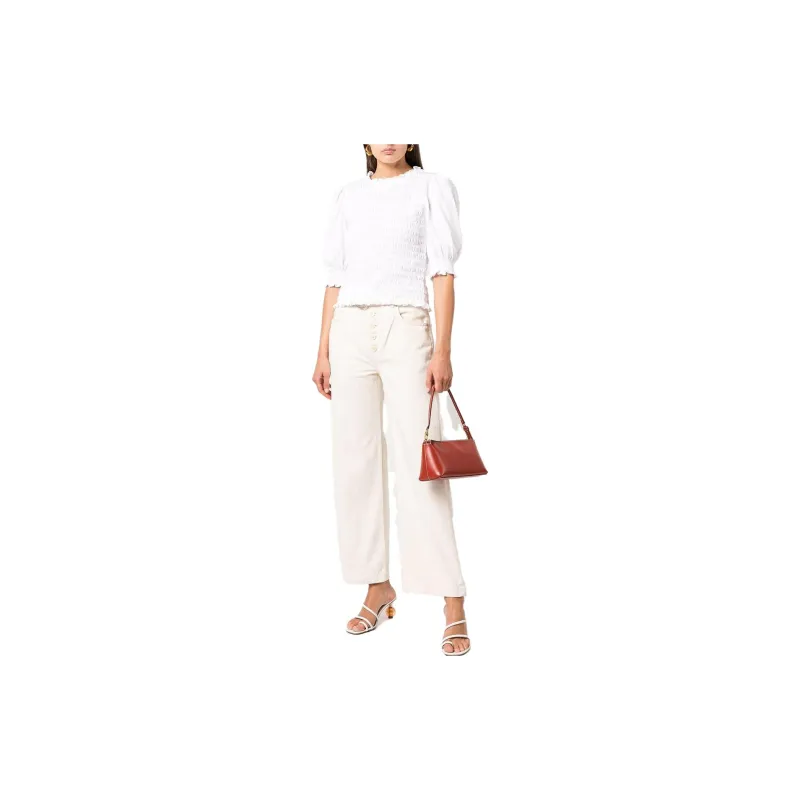 VERONICA BEARD Langston Shirred Crop Top-1