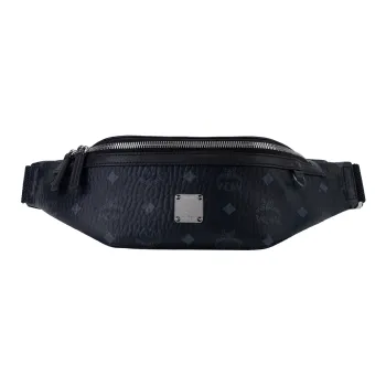 MCM Fabric Shoulder Bag, Crossbody Bag, Sling Bag, Fanny Pack Small Size Unisex Black