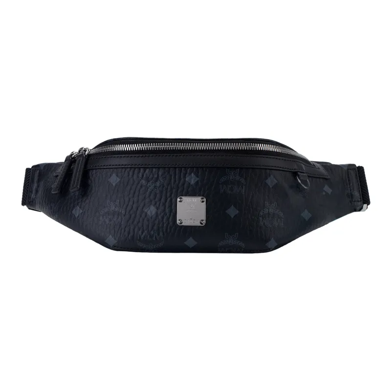 MCM Fabric Shoulder Bag, Crossbody Bag, Sling Bag, Fanny Pack Trumpets Unisex Black-0