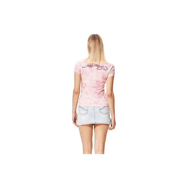 Ed Hardy T Shirt Women's Cherry Blossom Pink-2