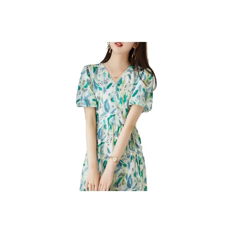 Dme Short Sleeved Dresses Women's Seaweed Green-5