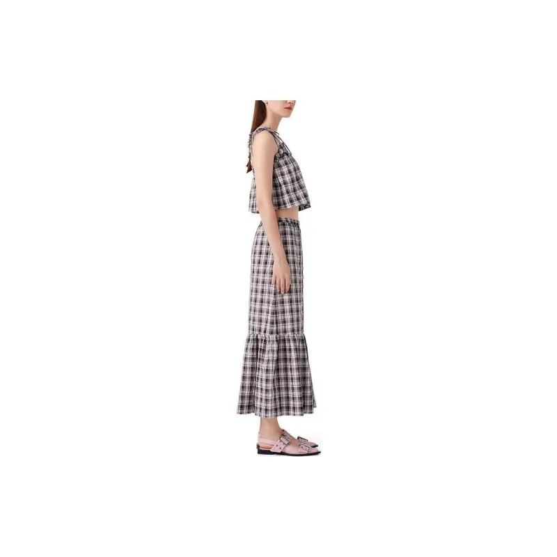 GANNI SS24 Casual Long Skirts Women's Light Purple-3