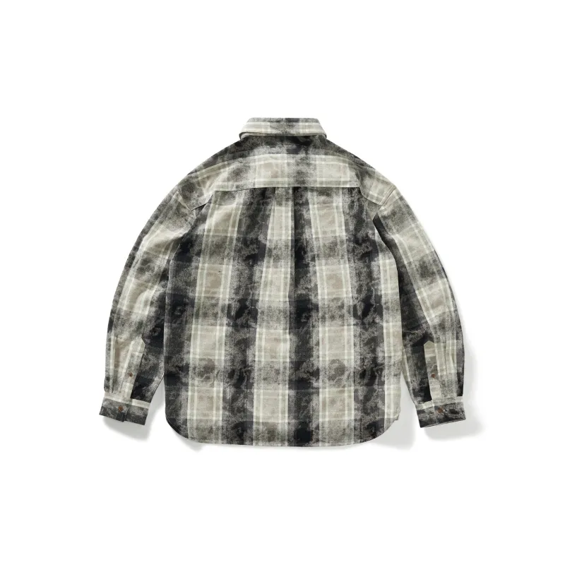 714STREET Shirt Unisex Beige & Black Plaid-1