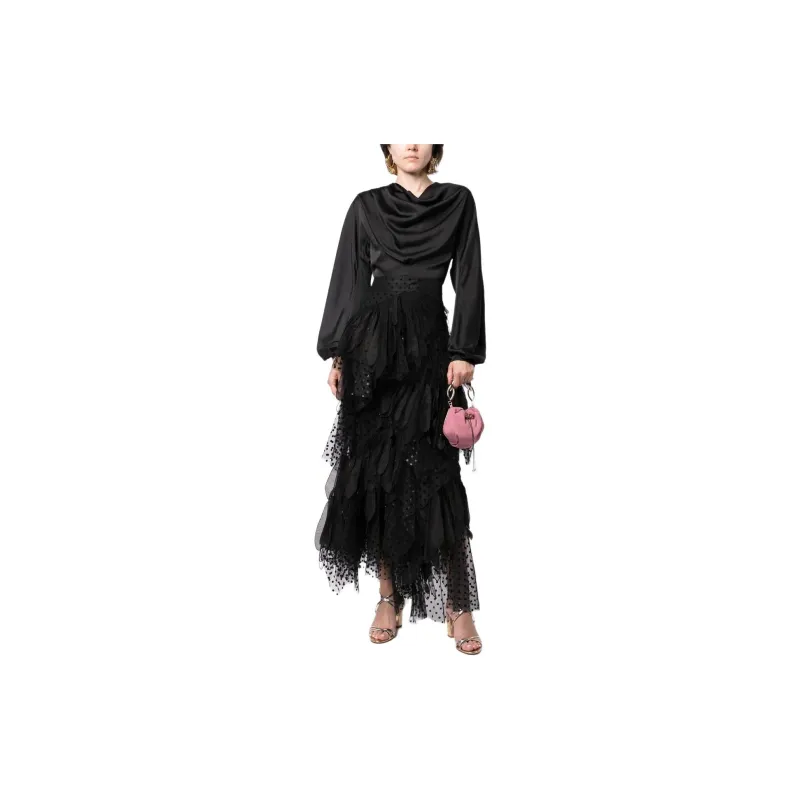 Zimmermann Casual Long Skirts Women's Black-1