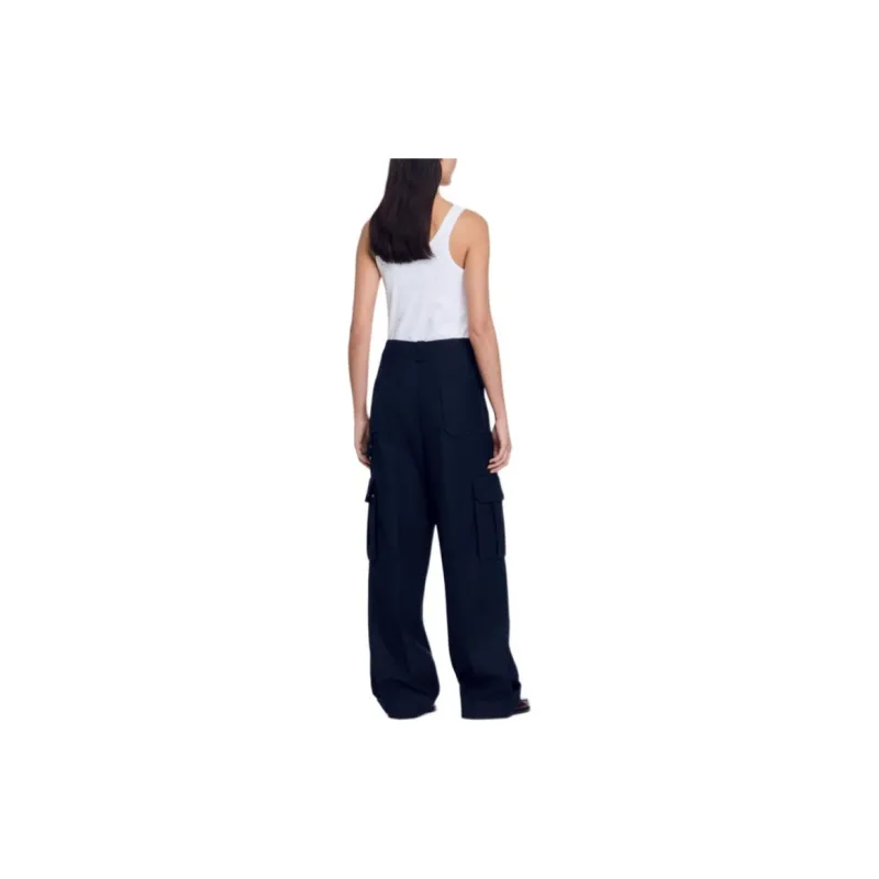 Sandro Tweed Cargo Trousers-2