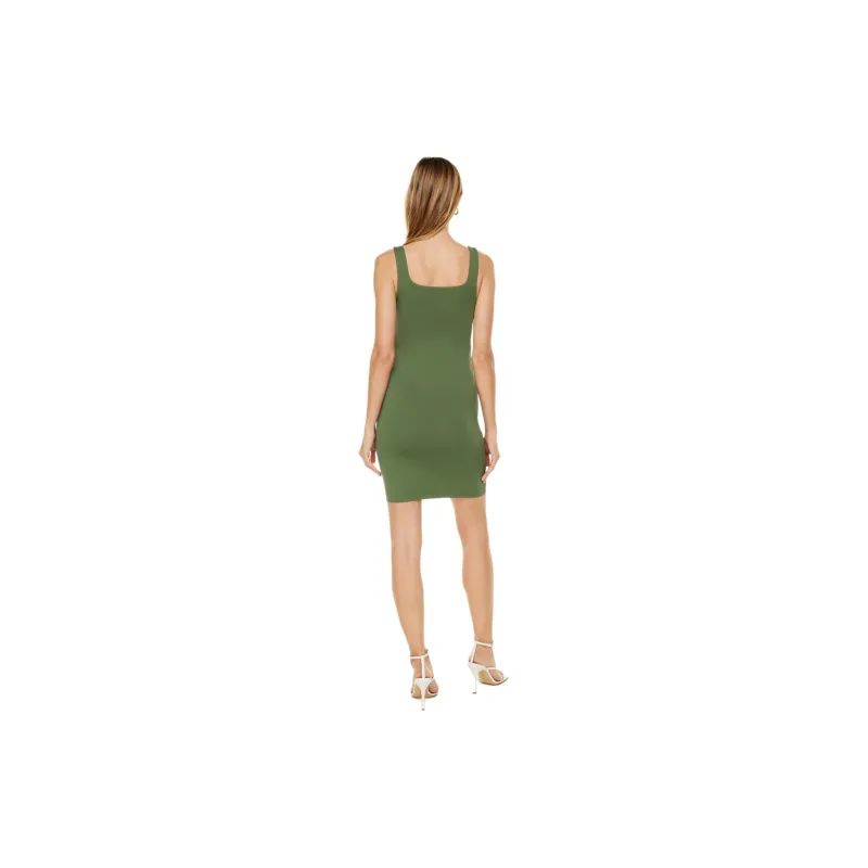 ARITZIA Contour Squareneck Mini Dress Slip Dresses Women's Sencha Green/Japanese Green Tea-3
