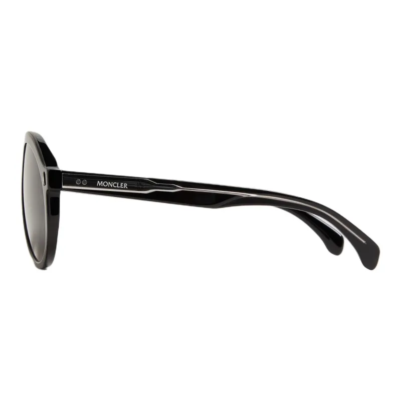 Moncler Acetate Irregular Shape Sunglasses Unisex Black-1