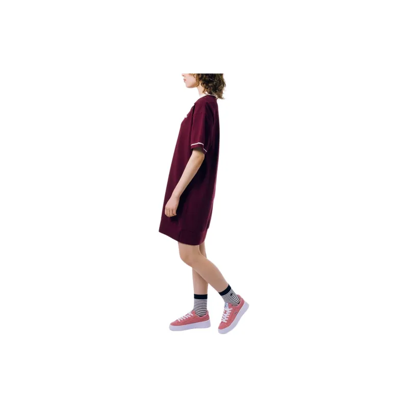 LACOSTE Short-Sleeved Dresses Women's Burgundy-4