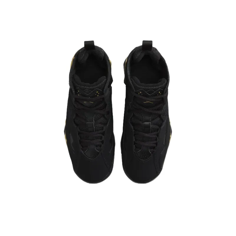 Jordan True Flight Anti-Slip Wear-Resistant High-Top Children's Basketball Shoes Black Teenagers-3