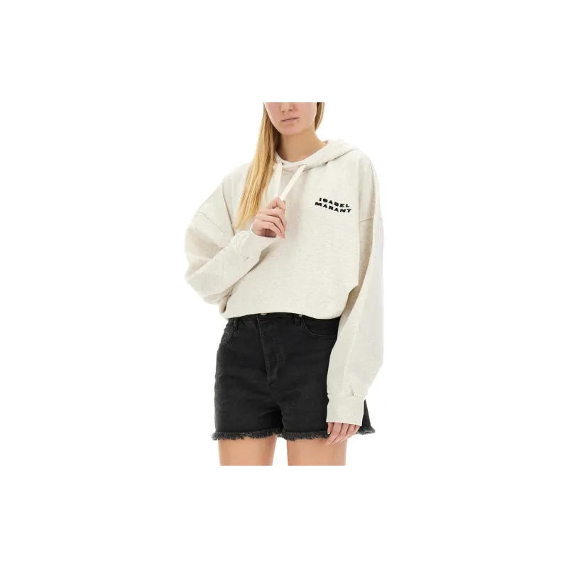 ISABEL MARANT ETOILE Solena Logo Embroidered Drawstring Hoodie-4