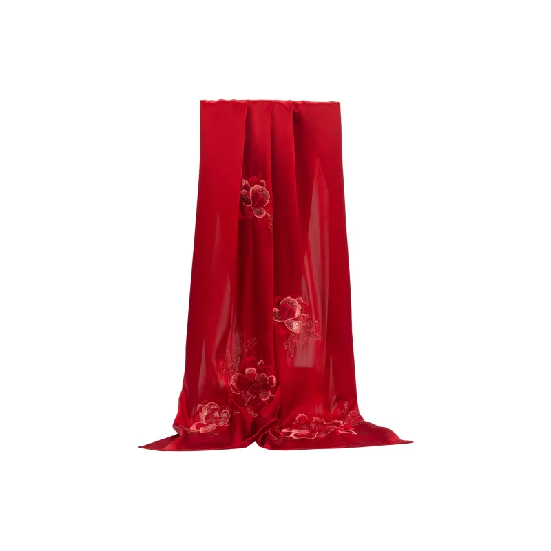 Shanghai Story 100% Mulberry Silk Scarves Women's Silk Elegance Peony, Gift Box Set-3