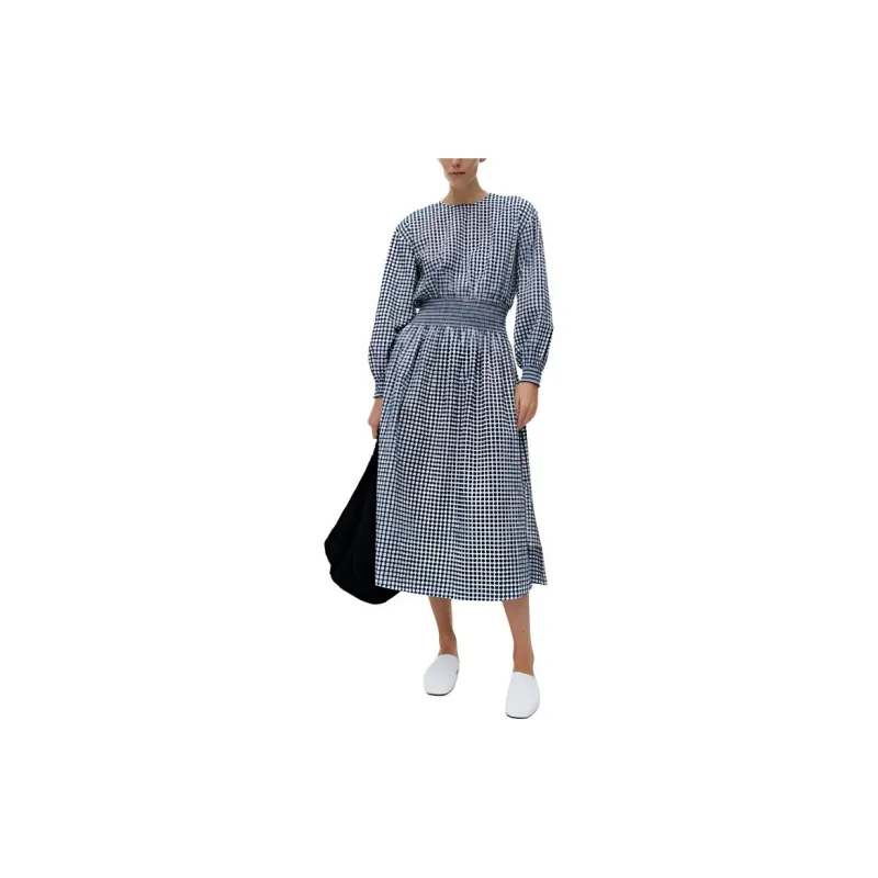 ARKET Long Sleeved Dresses Women's Navy Blue/White-1