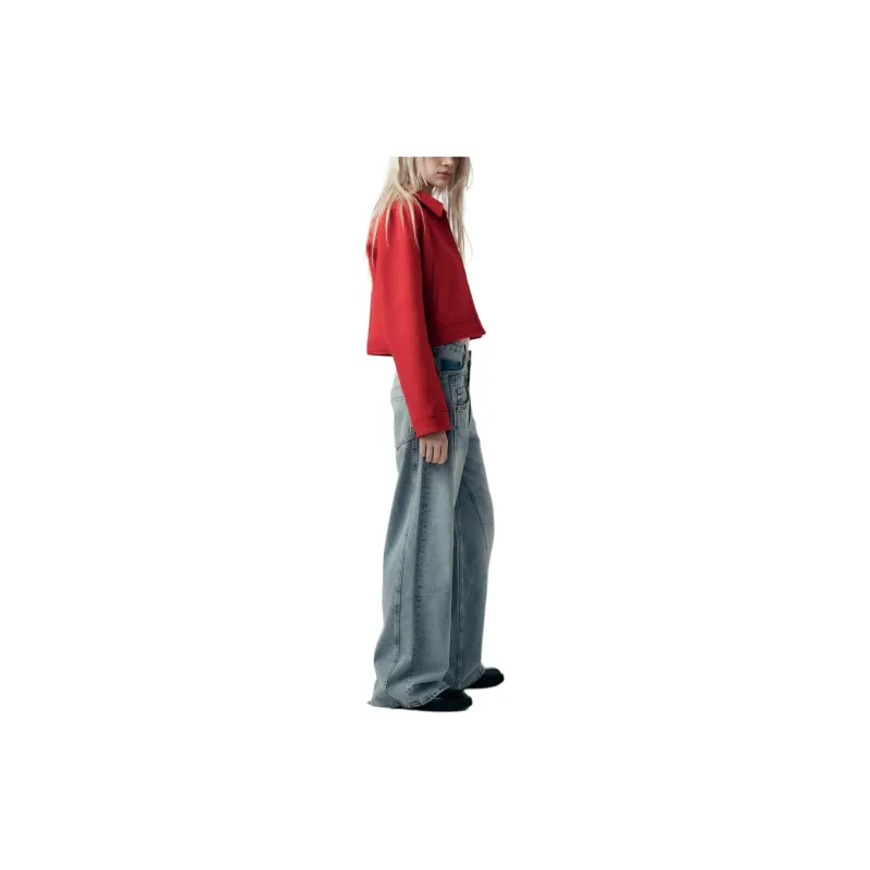 ZARA Jackets & Coats Women's Red-4