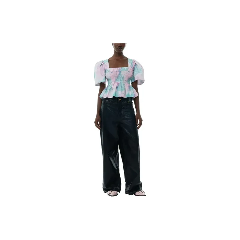 GANNI Tie dye Organic Cotton Blouse-2