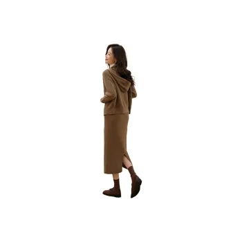 Mo Han Yi Mei Skirt Set Women's Mocha