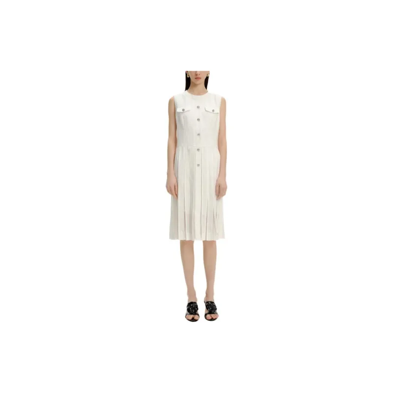 KARL LAGERFELD SS24 Sleeveless Dress Women's White-1