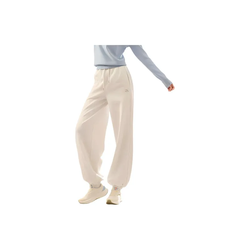 Anta Life Collection Knitted Sports Pants Women's Vanilla Ecru-3