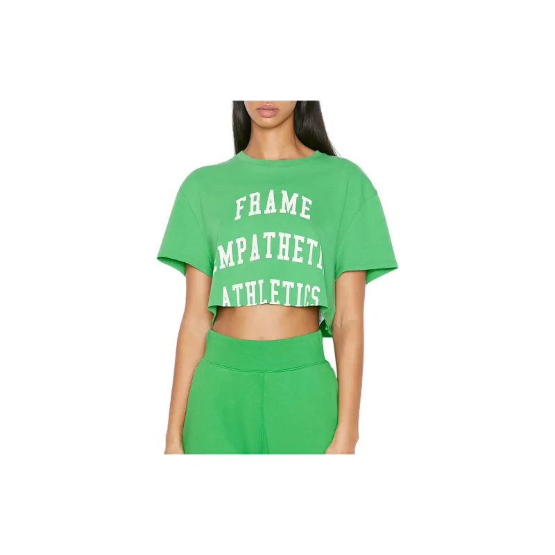 FRAME Drop Shoulder Sleeve T Shirt Women's Grass Green-2