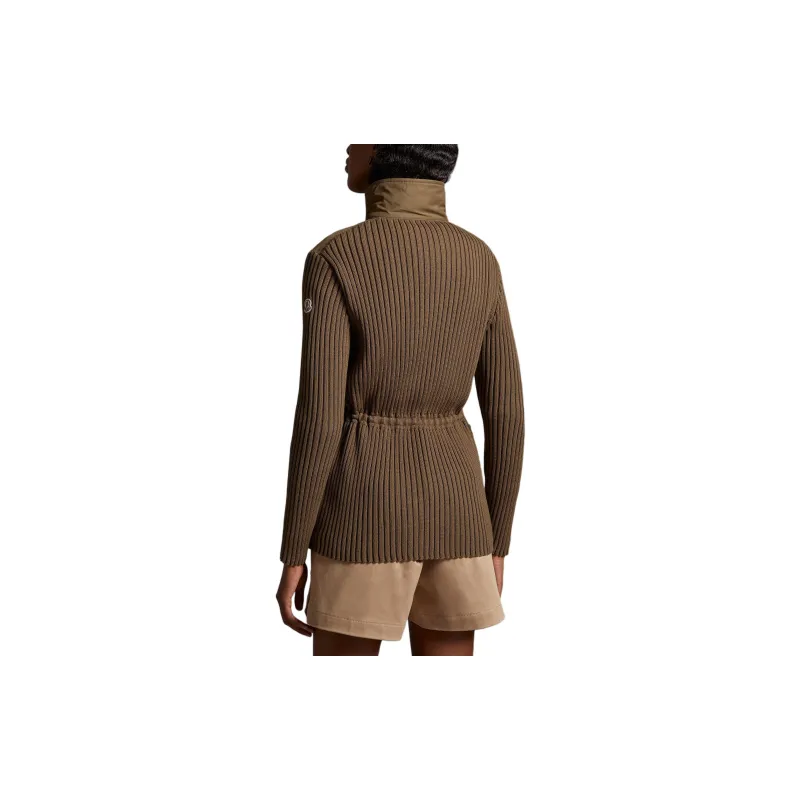 Moncler Knit Panelled Zipped Military Jacket-3