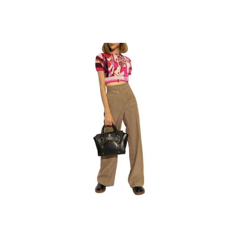 Vivienne Westwood Logo Embroidered Cropped Cardigan-1