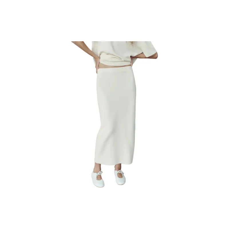 ZARA Casual Long Skirts Women's White-2