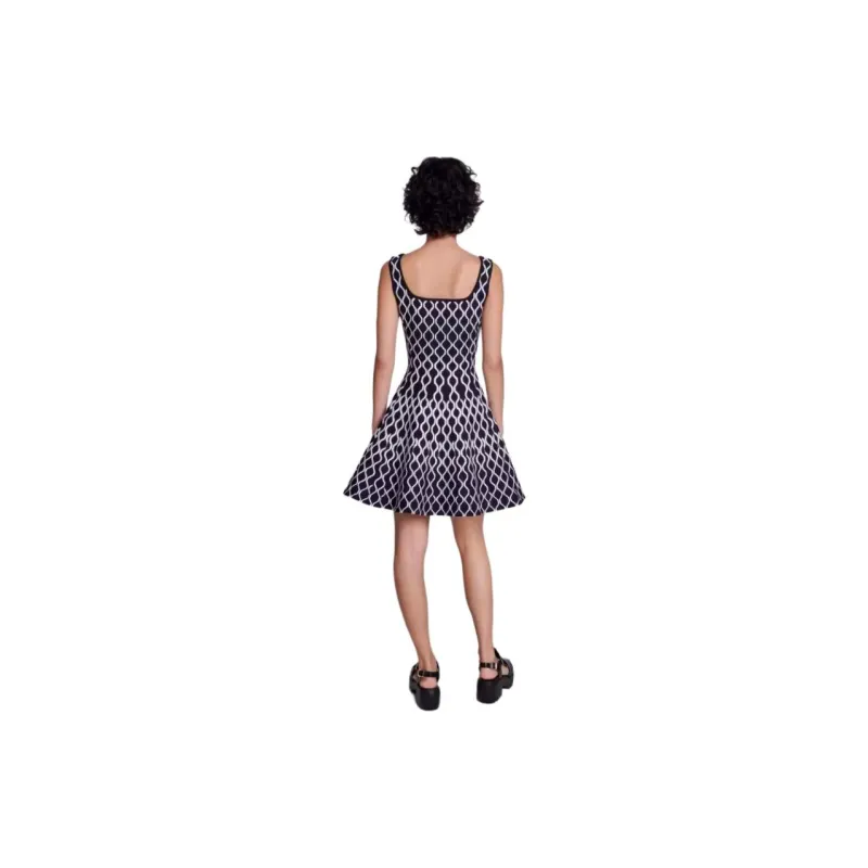 Maje Pattern jacquard Flared Mini Dress-1