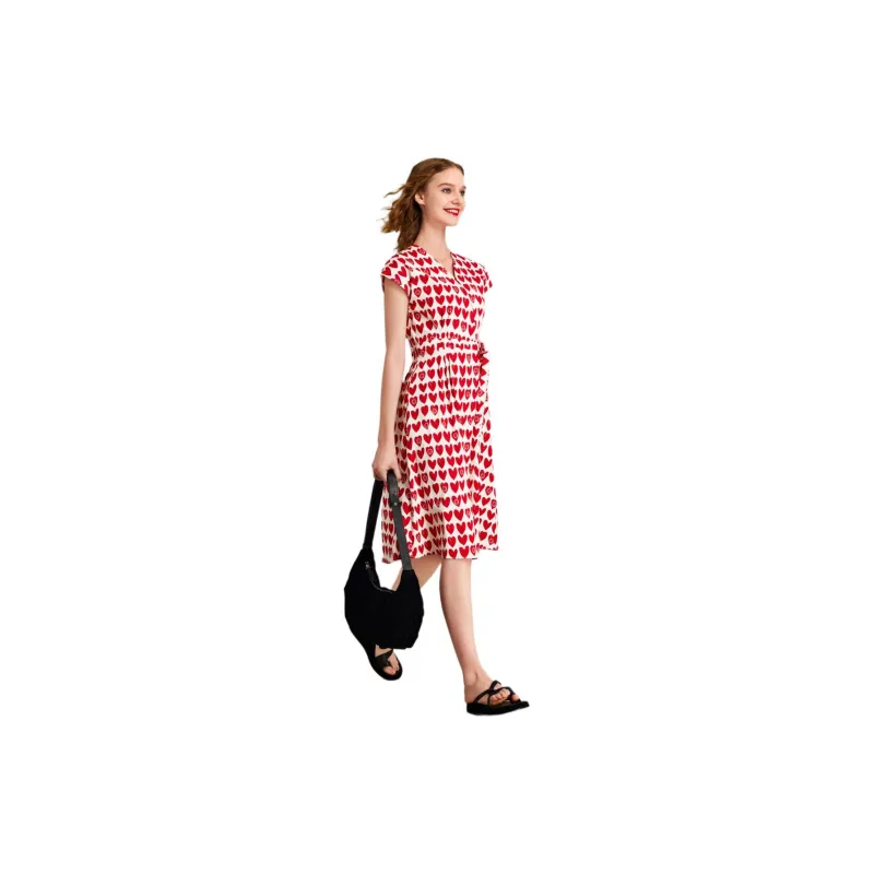 HAVVA Short Sleeved Dresses Women's Red-6