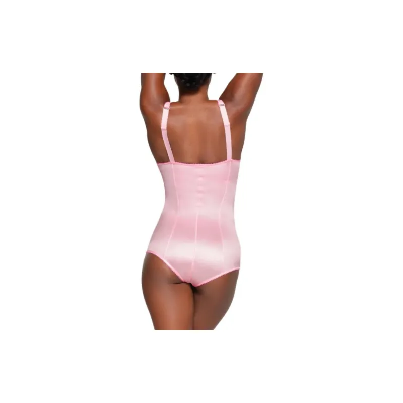 SKIMS Valentine's Day STRETCH SATIN LACE BRIEF BODYSUIT Bodysuits Women's Cherry Blossom/Pink-3