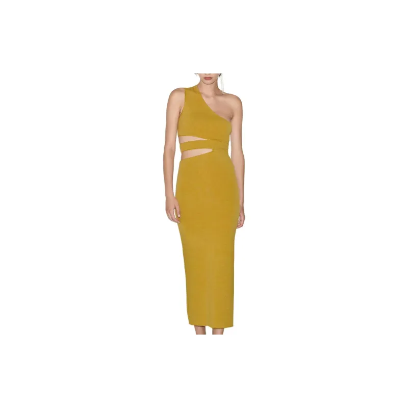 ZARA Sleeveless Dress Women's Mustard-1