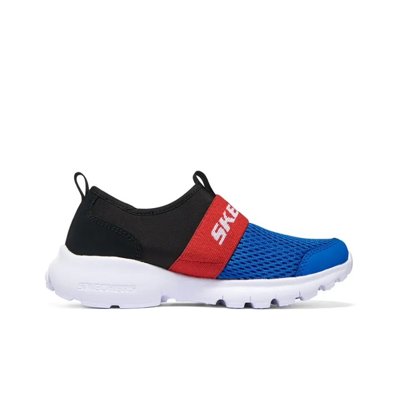 Skechers Anti Slip Wear Resistant Low Top Kids' Running Shoes Blue Black Teenagers-1