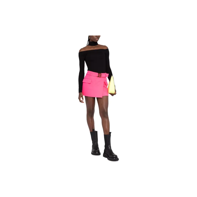 BALMAIN Casual Short Skirts Women's Rose Red-1