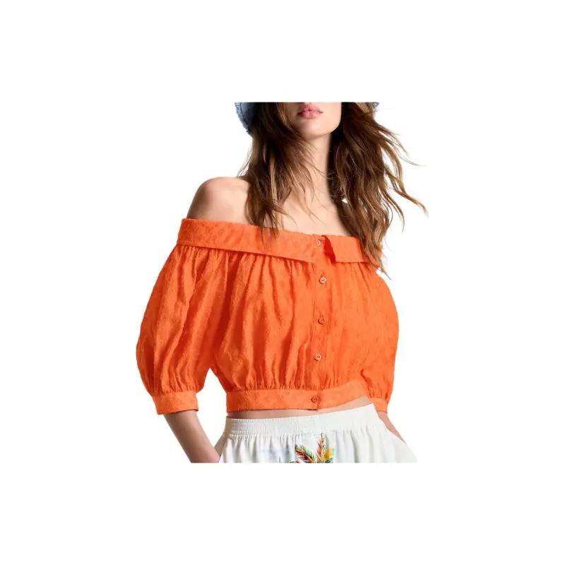 LOUIS VUITTON Monogram Fil Coupé Off The Shoulder Blouse-4
