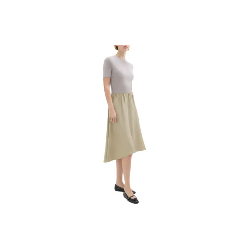 THEORY THEORY Designer Co-authored Collection Short-Sleeved Dresses Women's Gray/Khaki-3