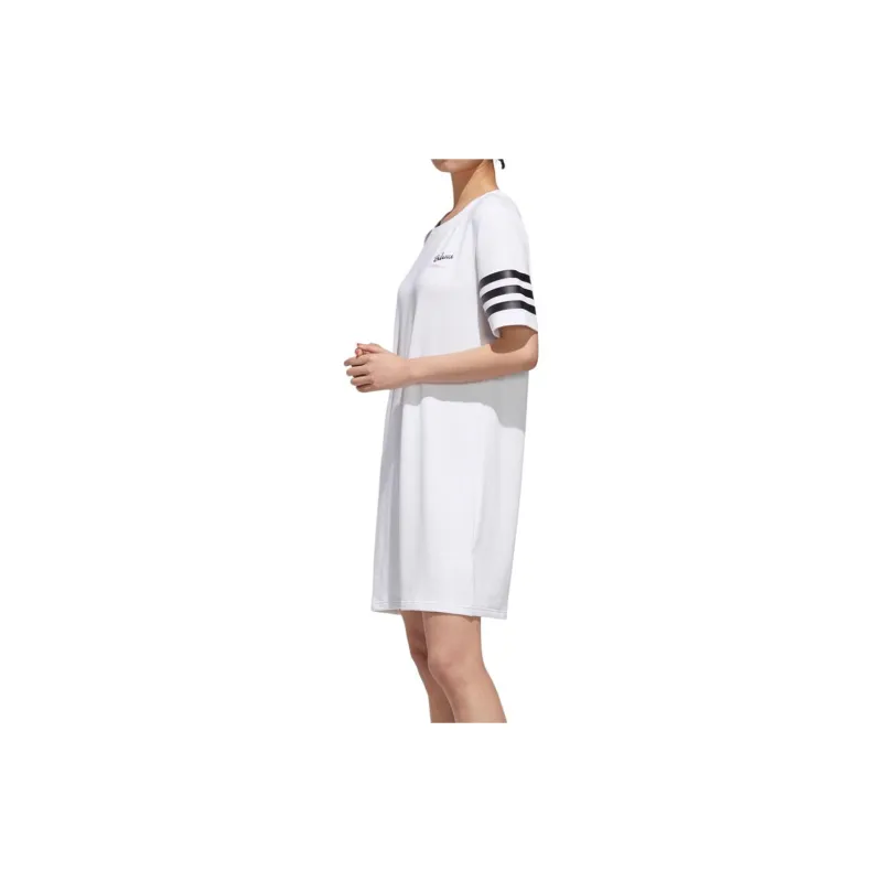 Adidas Neo Short Sleeved Dresses Women's White-5