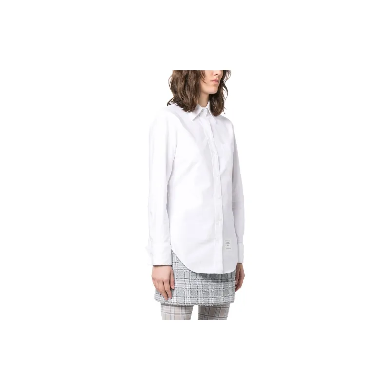 THOM BROWNE Logo-Patch Button-Up Poplin Shirt-3