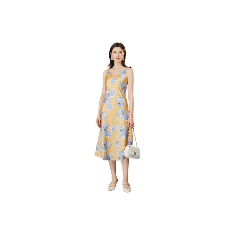BBLLUUEE Sleeveless Dress Women's Gardenia Yellow-3