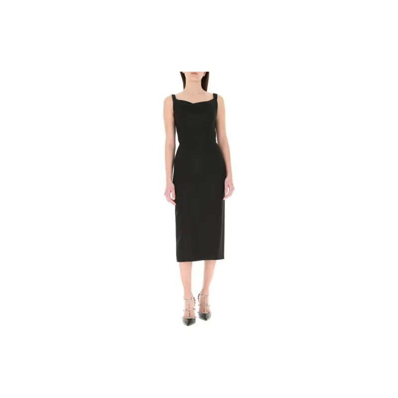 Valentino Sleeveless Dresses Women's Black-2