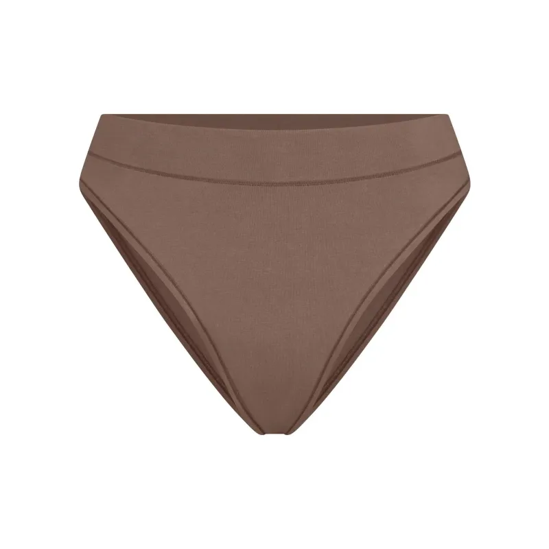 SKIMS COTTON JERSEY CHEEKY TANGA Underpants Women's 1 Pack TRUFFLE/Truffle Color-0