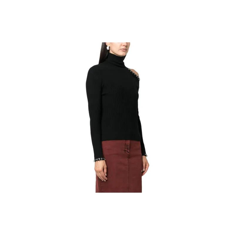 Patrizia Pepe Piercing-detail Cut-out Jumper-3