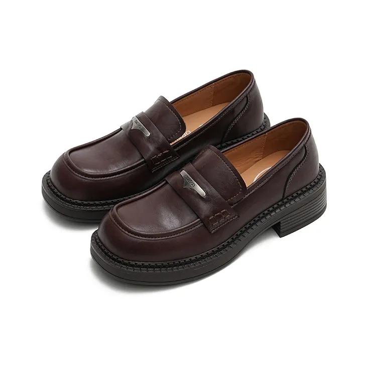 MASOOMAKE Loafers Women's Ink Black/Chestnut Shell Brown-6