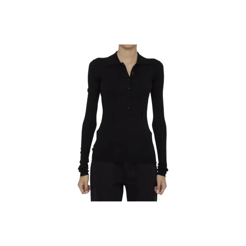 The Attico Half Buttoned Knitted Jumper-1