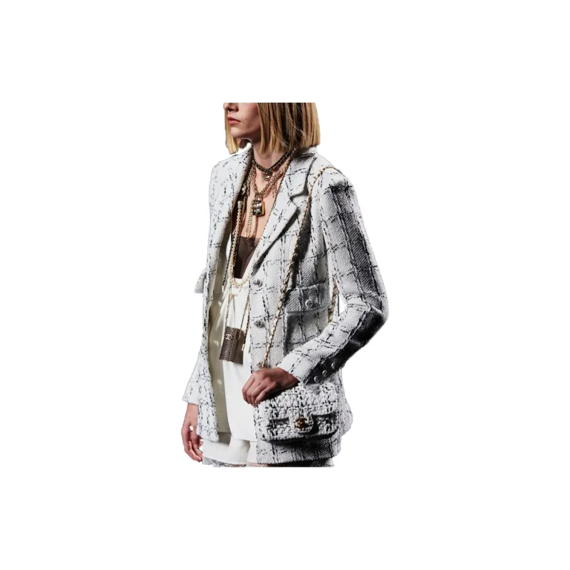 CHANEL Business Suit Coat Women's White-1