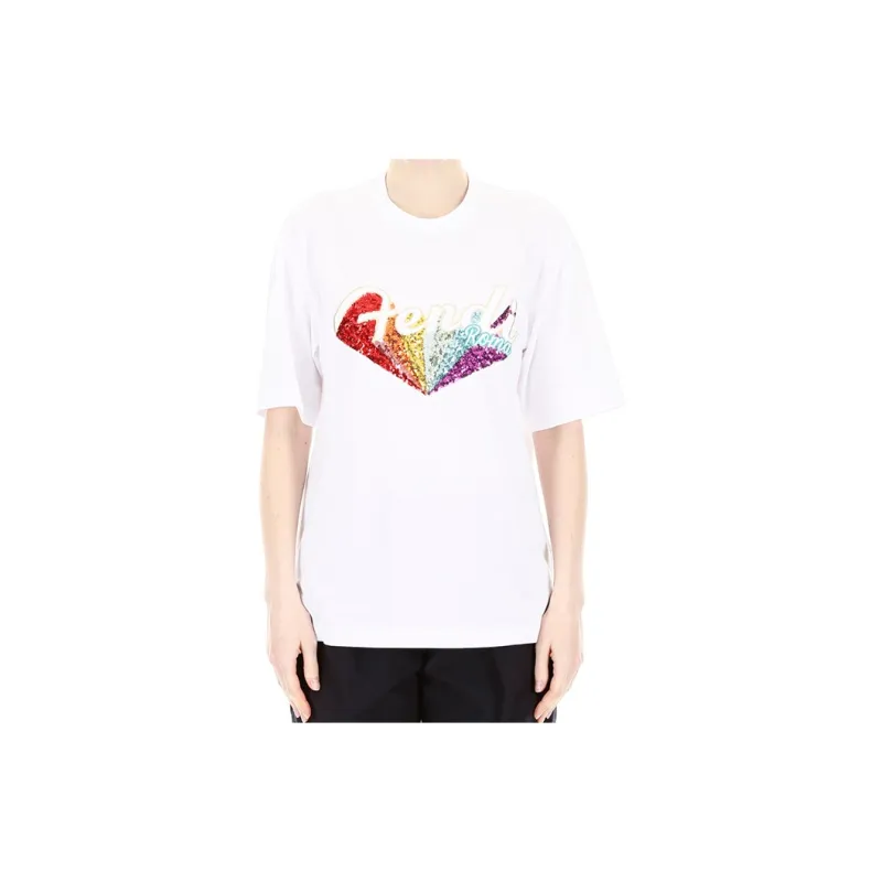FENDI T Shirts Women's White-4