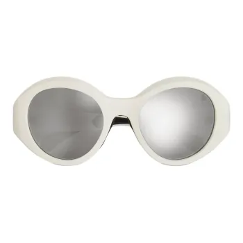 Moncler Injection Molded Plastic Oval Sunglasses Unisex White