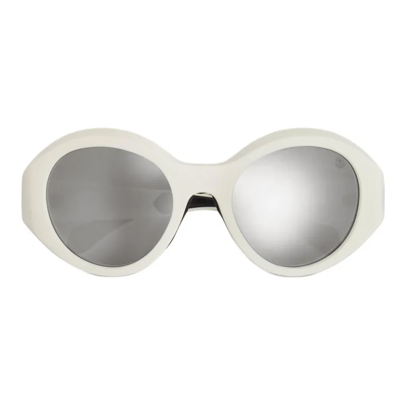 Moncler Injection Molded Plastic Oval Sunglasses Unisex White-0