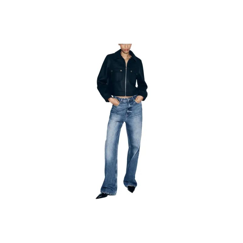ZARA Jackets Coats Women's Blue-2