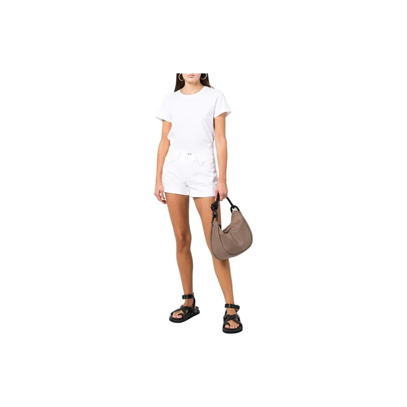 RAG&BONE FW23 Rosa Mid-Rise Boyfriend 5' Short Denim Shorts Women's White-1