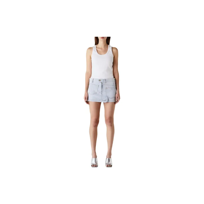 The Attico Abra Denim Mini Skirt-1