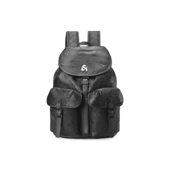 GLORY&CO PVC Backpack Laptop Bag Unisex Black