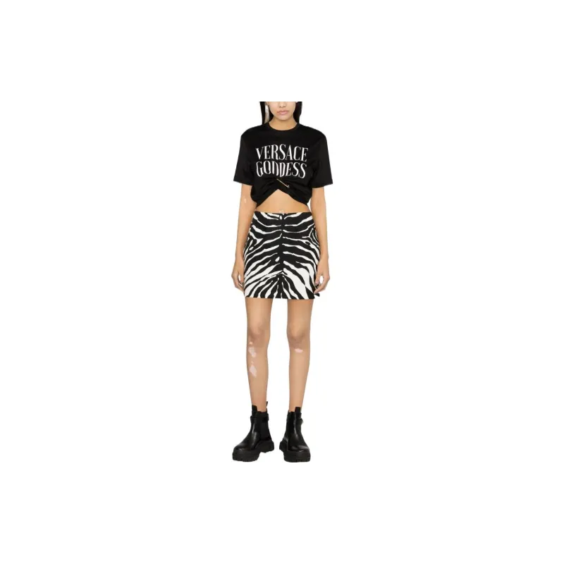 VERSACE Goddess Print T Shirt 'Black'-2